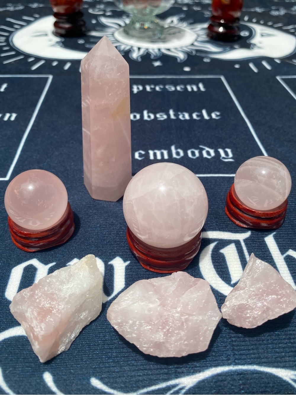 Rose Quartz Crystal Set of 7